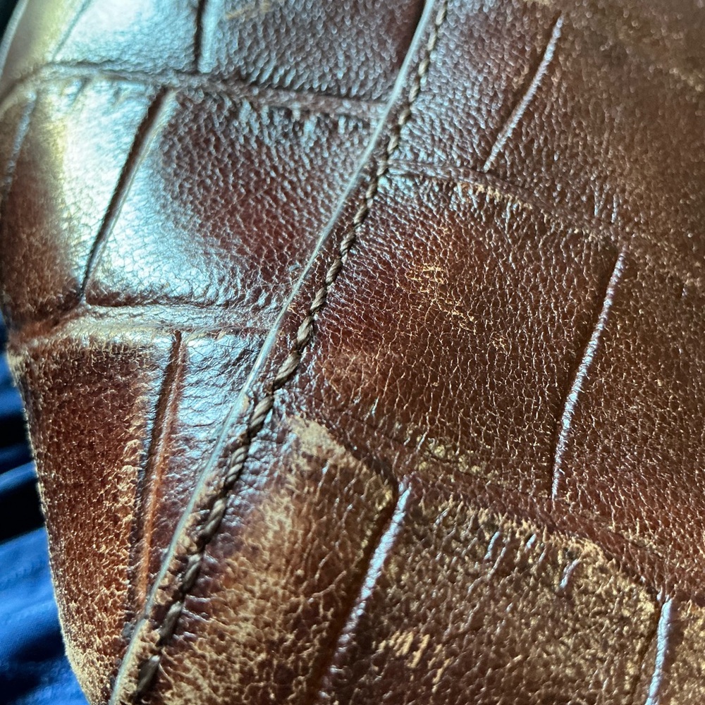Fossil Dark Brown Croc-Embossed Tote - Picture 8 of 9